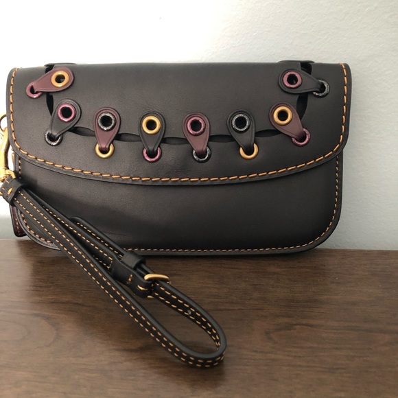 COACH leather wristlet